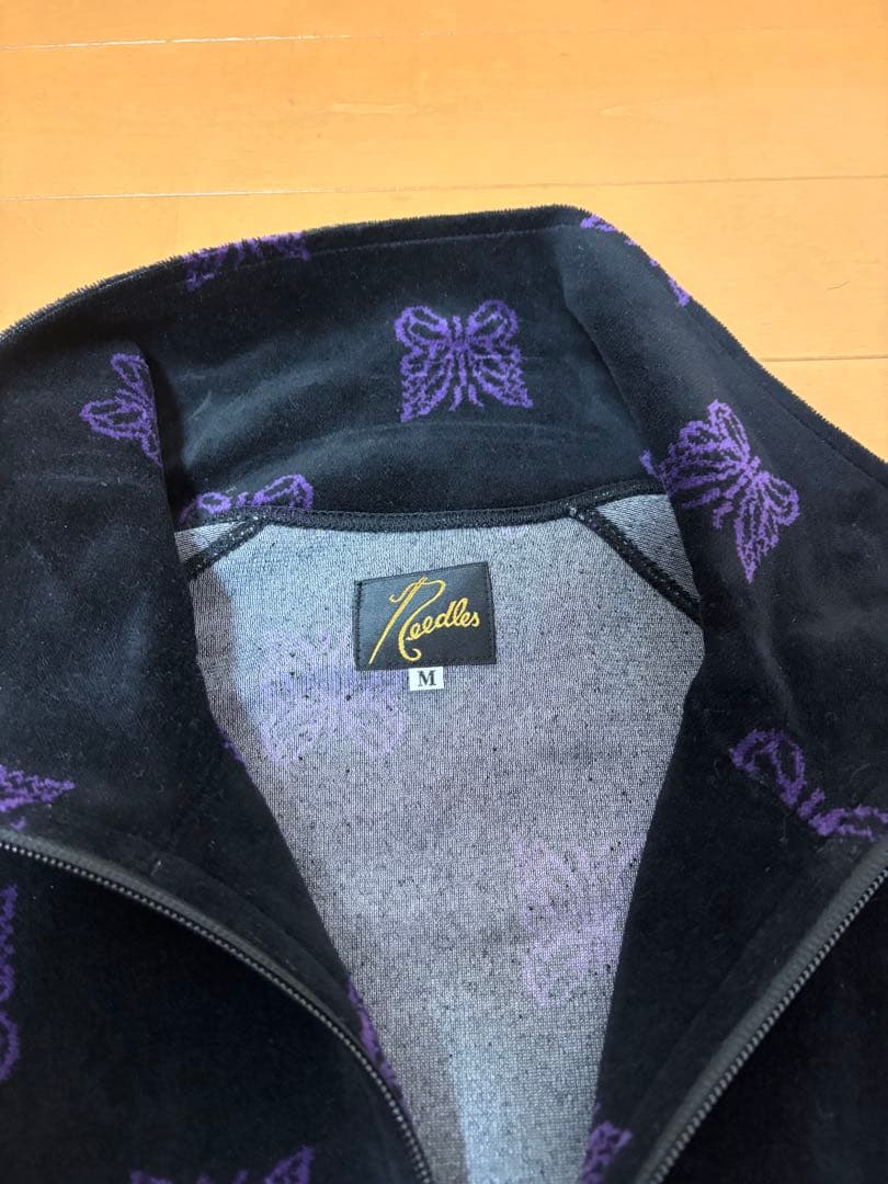 Needles パピヨンベロアトラックジャケット 黒紫 上下セット上はM 下はS