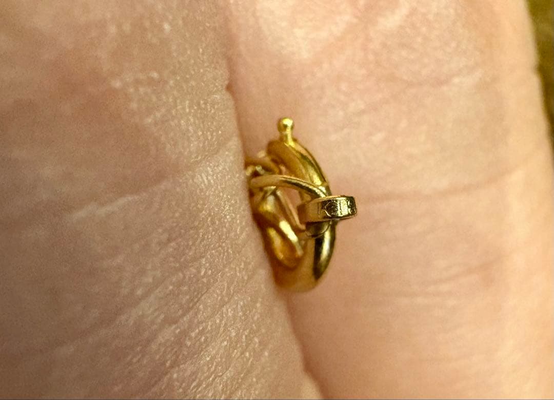 2時間限定.k18.750.日本造幣局.デザインネックレス.金スクリュー.ロープ