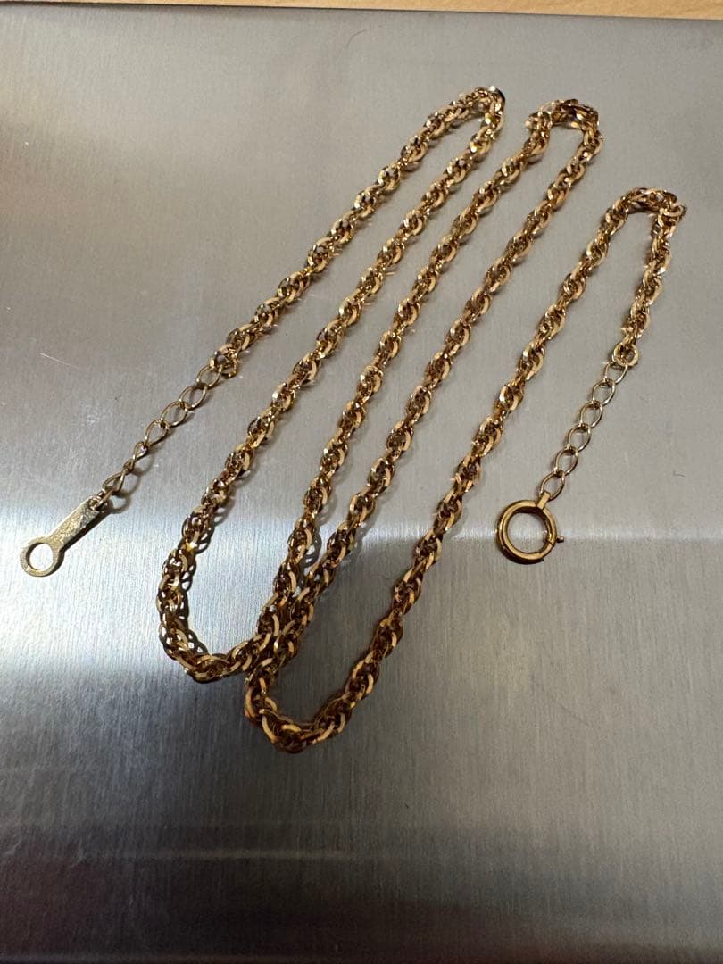 2時間限定.k18.750.日本造幣局.デザインネックレス.金スクリュー.ロープ