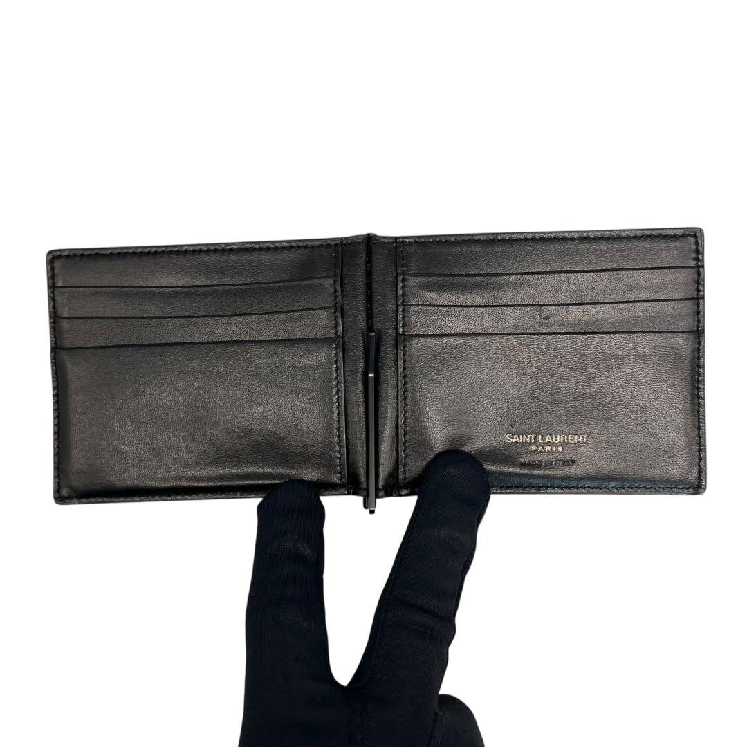 希少✨サンローラン マネークリップ カード入れ YSL カサンドラ ブラック
