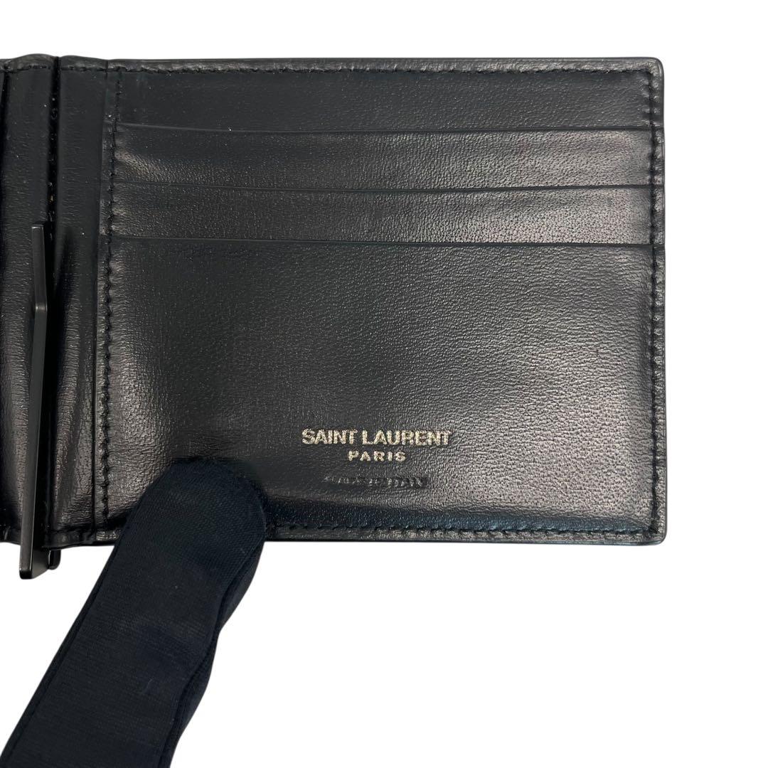 希少✨サンローラン マネークリップ カード入れ YSL カサンドラ ブラック