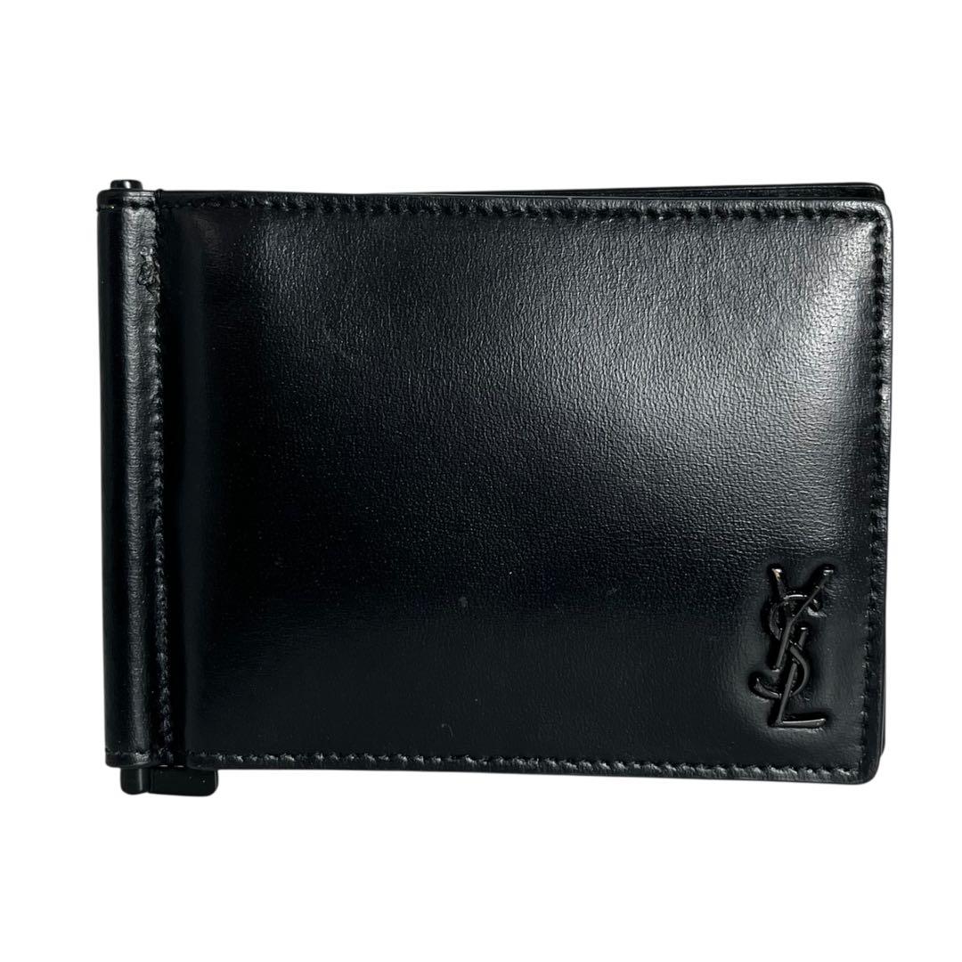 希少✨サンローラン マネークリップ カード入れ YSL カサンドラ ブラック
