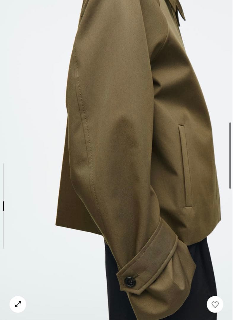 COS ショートツイルトレンチコート カーキ Mサイズ