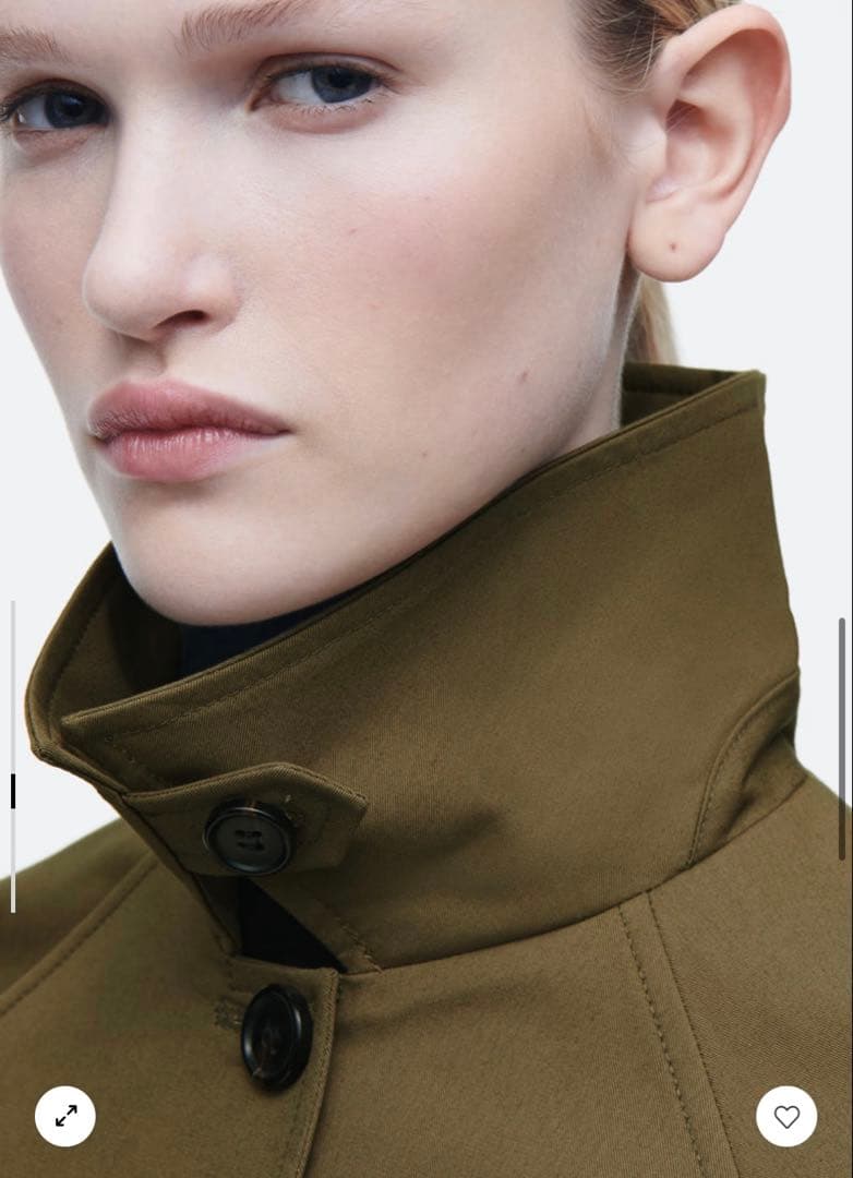 COS ショートツイルトレンチコート カーキ Mサイズ