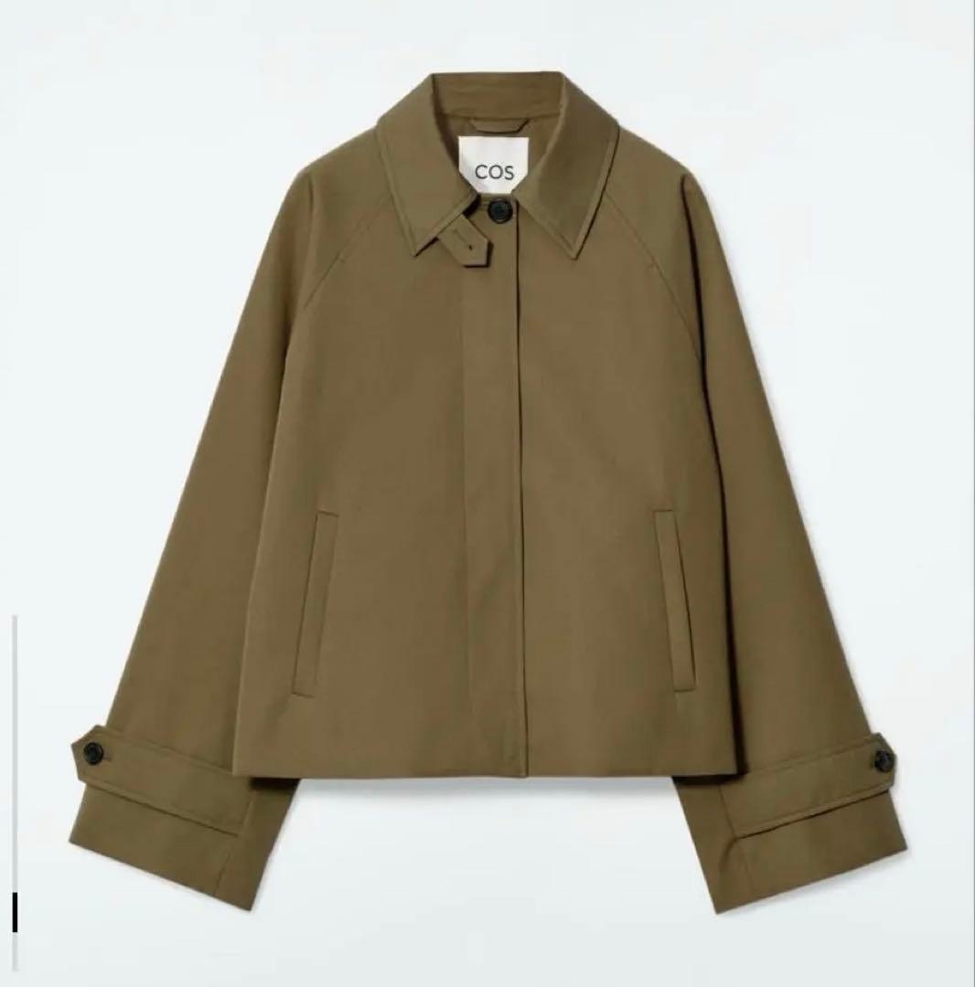 COS ショートツイルトレンチコート カーキ Mサイズ