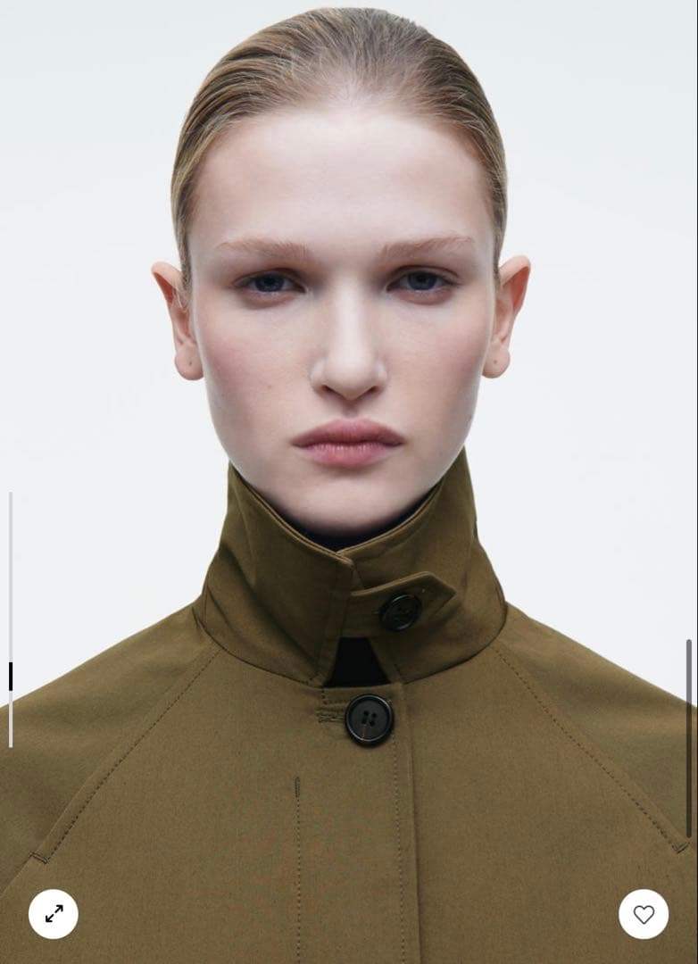 COS ショートツイルトレンチコート カーキ Mサイズ