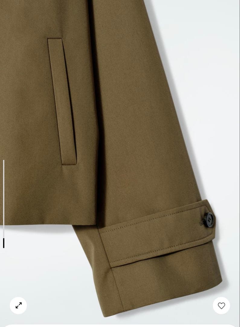 COS ショートツイルトレンチコート カーキ Mサイズ