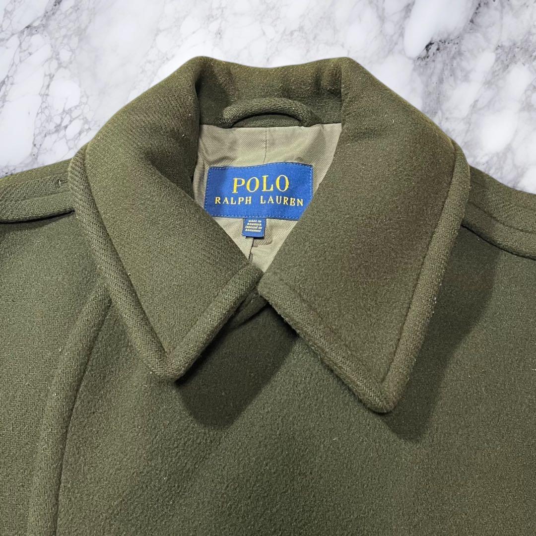 ポロラルフローレン ピーコート Pコート ウール ダブル カーキ 38 M