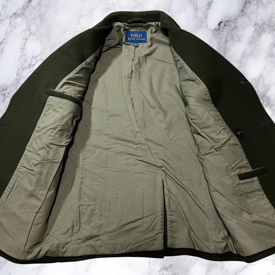 ポロラルフローレン ピーコート Pコート ウール ダブル カーキ 38 M