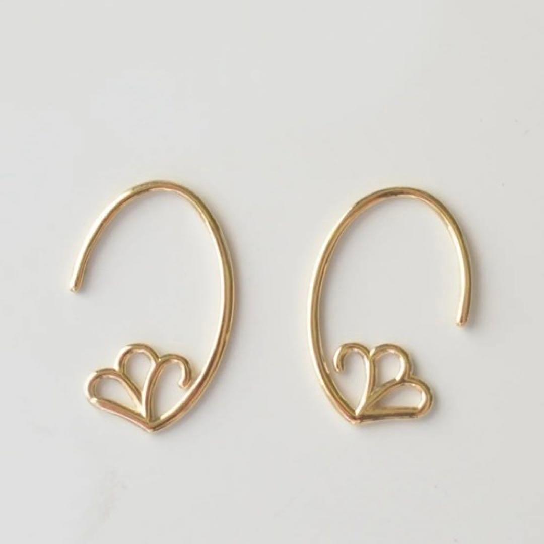 ☆未使用☆sowi K10YG フェザーフープピアス