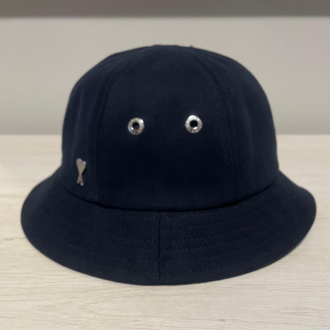 Ami Paris アミパリス バケットハット ネイビー　 2 ロゴプレート