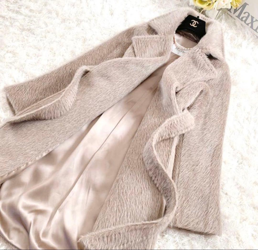 美品⭐︎マックスマーラ アルパカ ベルテット コート38 グレージュ