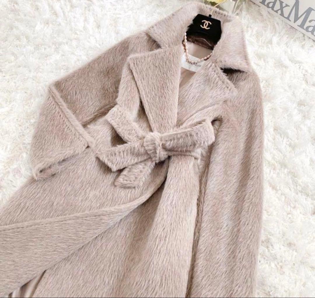 美品⭐︎マックスマーラ アルパカ ベルテット コート38 グレージュ