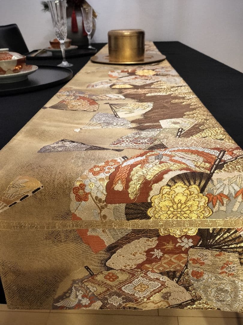 Tyako　A802高級‼️ひな祭り‼️袋帯テーブルランナー2m16cm