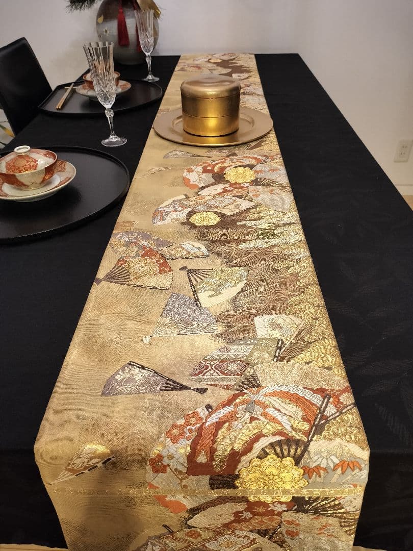 Tyako　A802高級‼️ひな祭り‼️袋帯テーブルランナー2m16cm