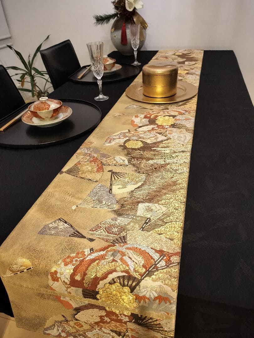 Tyako　A802高級‼️ひな祭り‼️袋帯テーブルランナー2m16cm