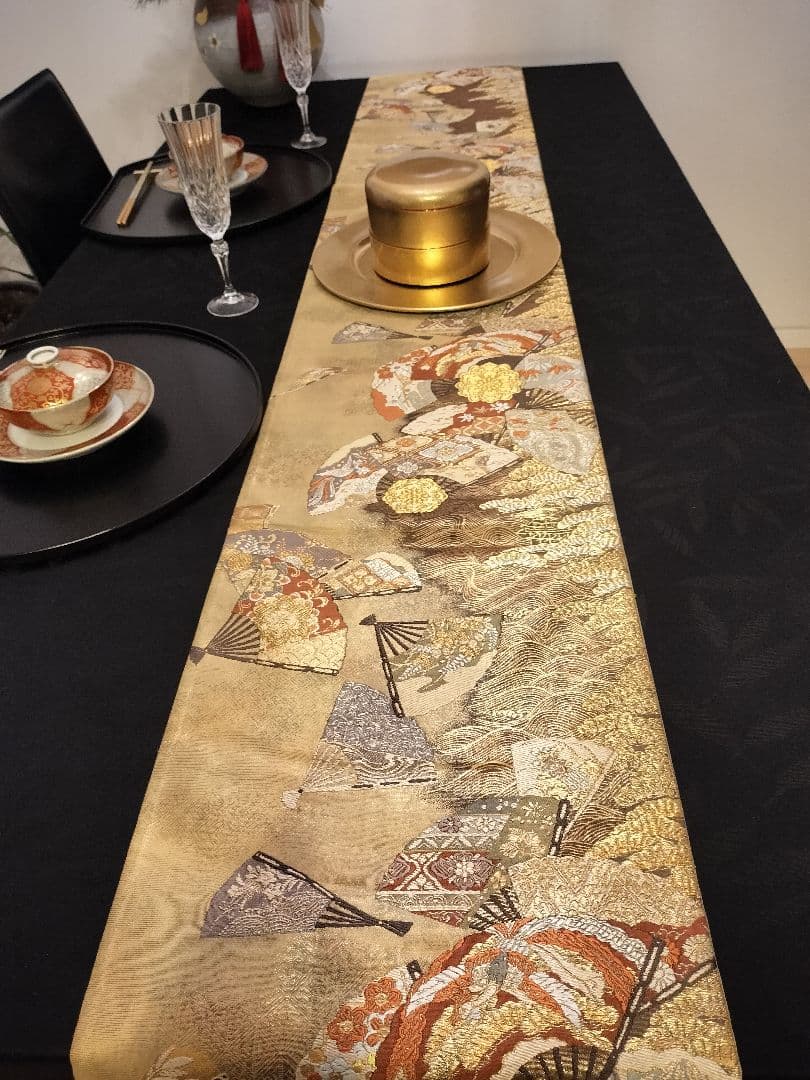Tyako　A802高級‼️ひな祭り‼️袋帯テーブルランナー2m16cm