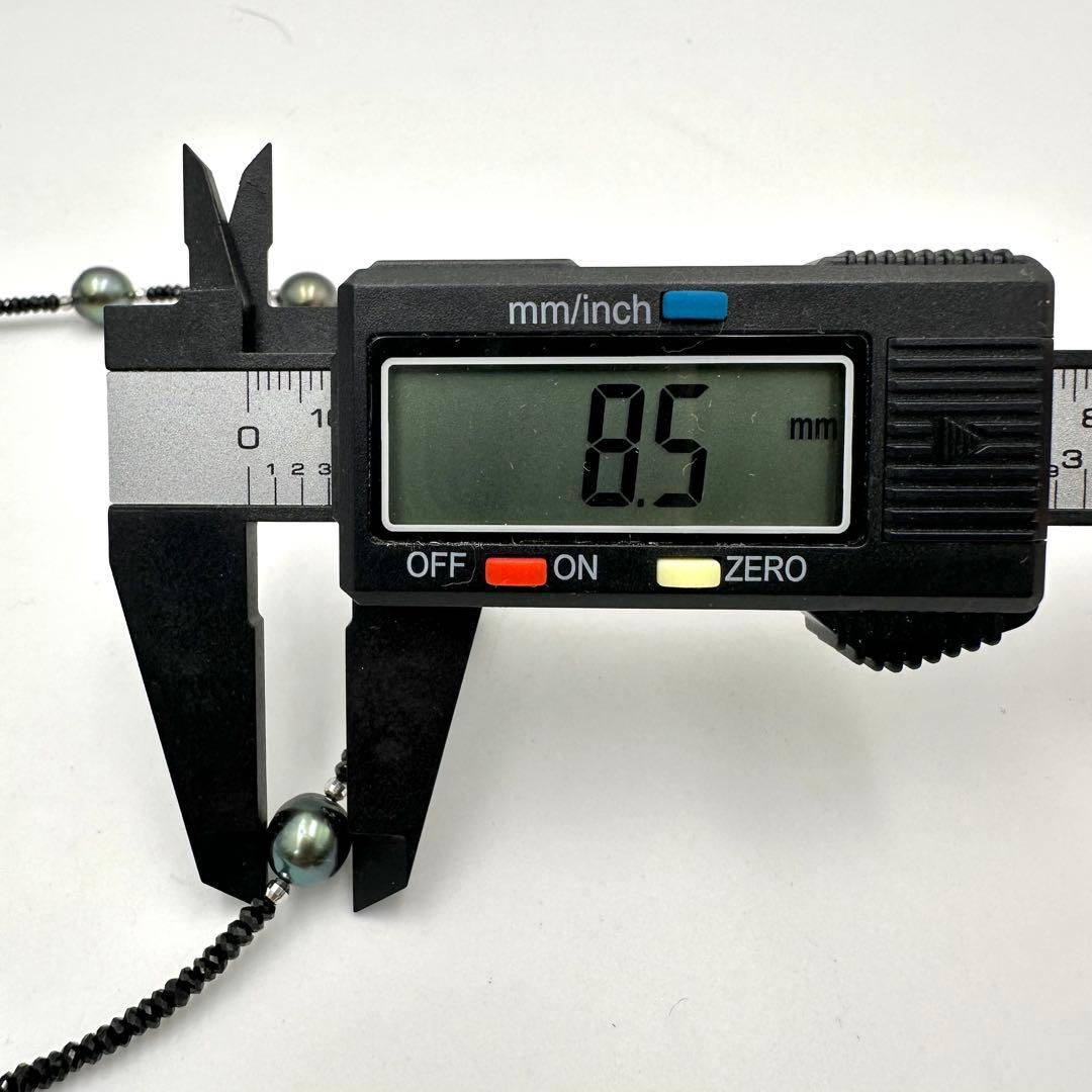 テリ強●K18 黒蝶真珠 ステーションネックレス ブラックスピネルパール