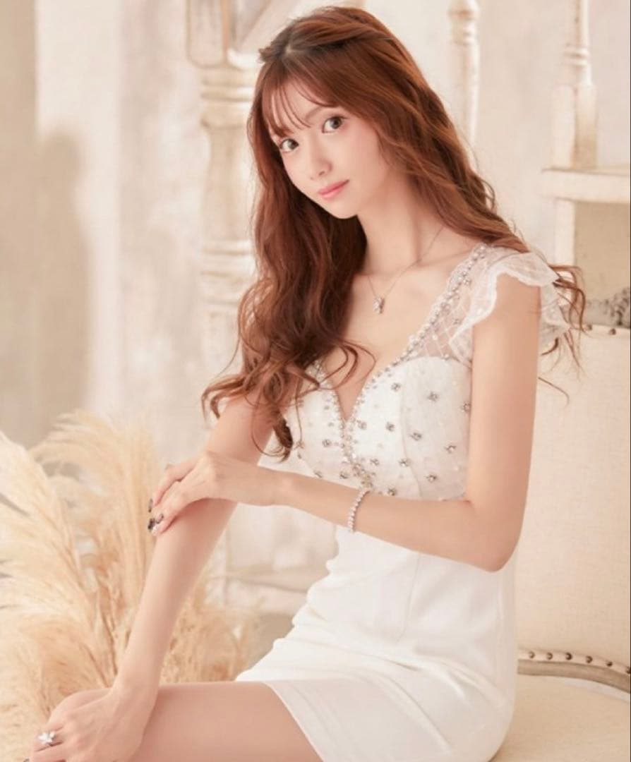 ROBE de FLEURSローブドフルール　フリルビジュータイトミニドレス