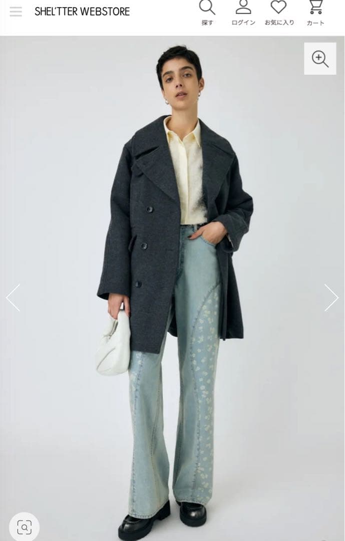 moussy グレー ダブルブレスト ミドルコート