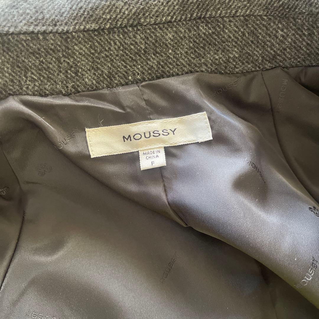 moussy グレー ダブルブレスト ミドルコート