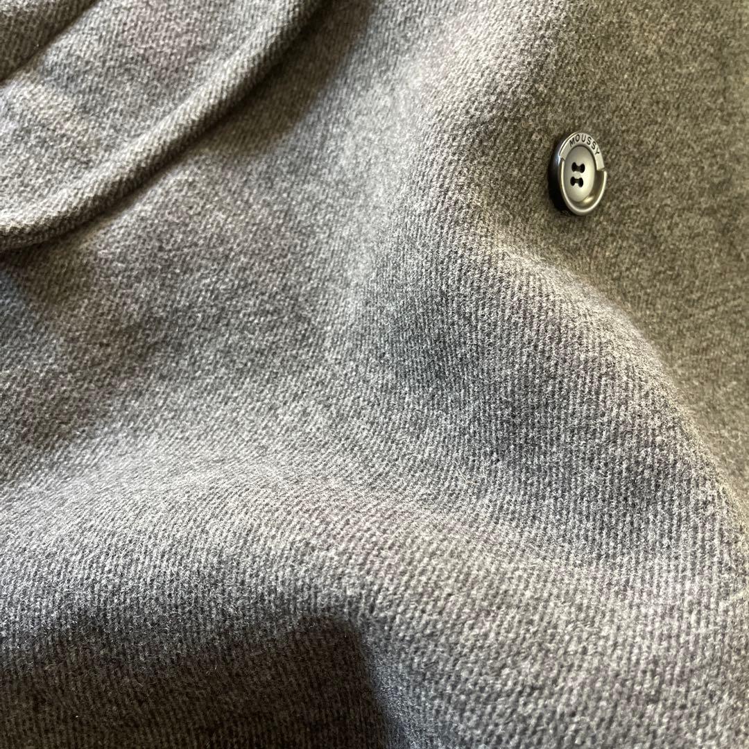 moussy グレー ダブルブレスト ミドルコート