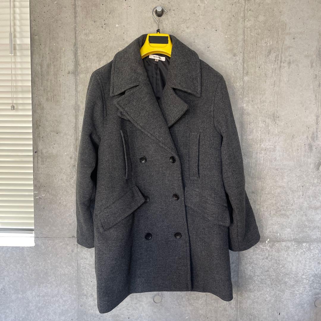 moussy グレー ダブルブレスト ミドルコート