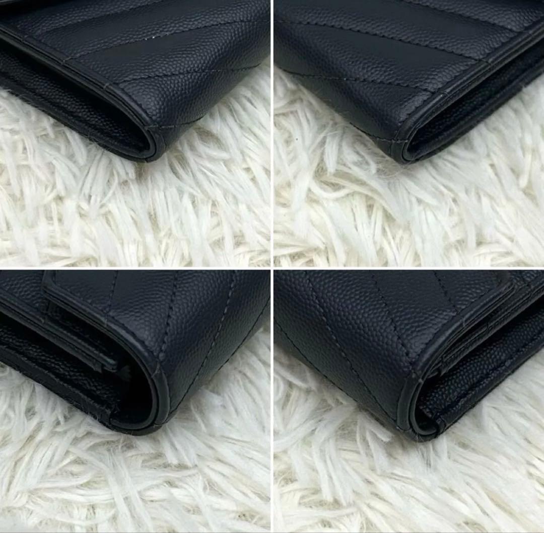 ［極美品］SAINT LAURENT YSL カサンドラ 長財布 グレー