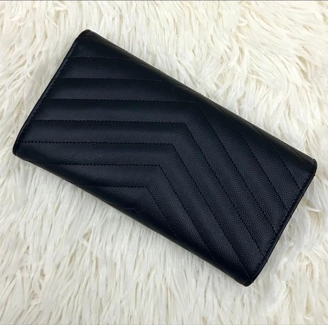 ［極美品］SAINT LAURENT YSL カサンドラ 長財布 グレー