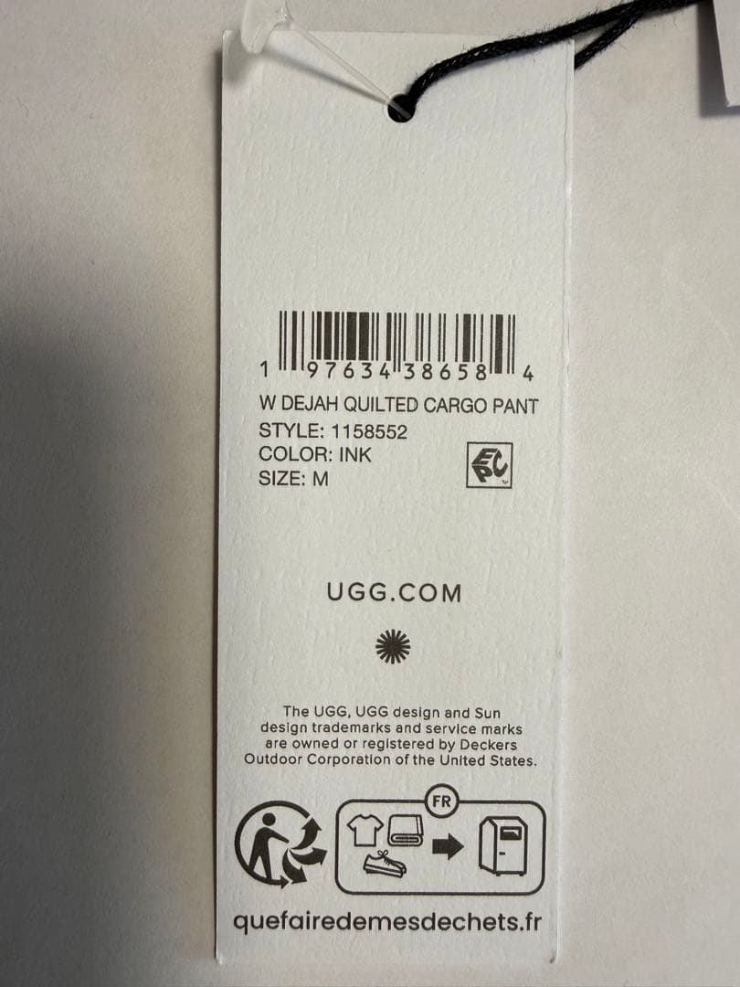 【新品未使用】UGG アグ　デジャ キルテッド カーゴ パンツ　レディース　M