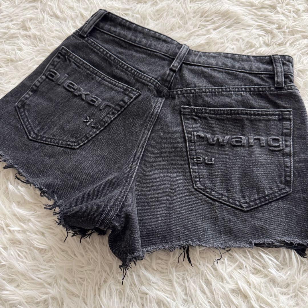 【アレキサンダーワン】bite ハイライズデニムショーツ　エンボスロゴ 26