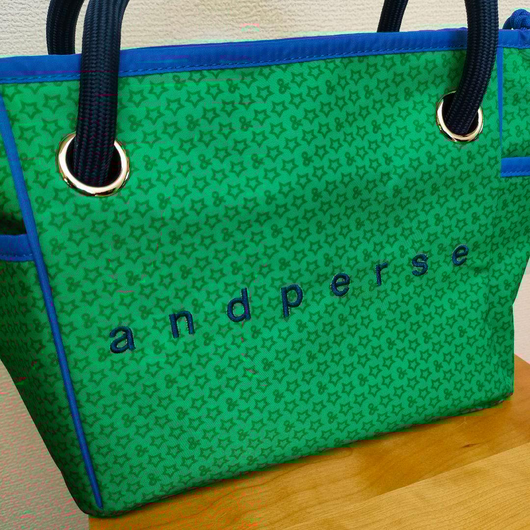 新品未使用andperse 星柄カートバッグ グリーン/ブルー2025年モデル