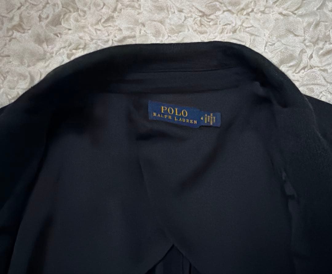 ポロラルフローレン　紺ブレ　ジャケット　金ボタン　ネイビー　ロゴ刺繍　サイズ4