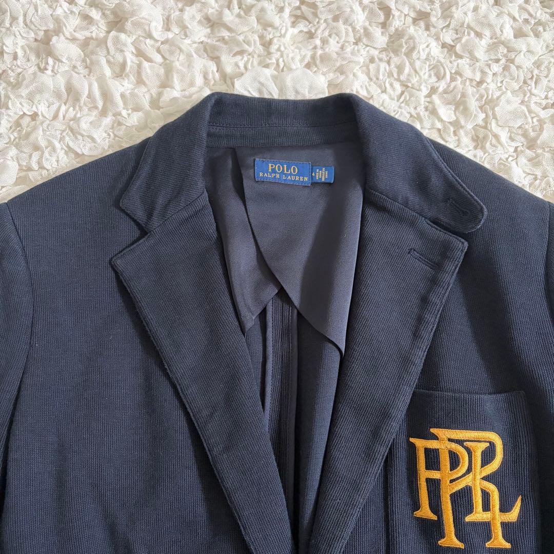 ポロラルフローレン　紺ブレ　ジャケット　金ボタン　ネイビー　ロゴ刺繍　サイズ4