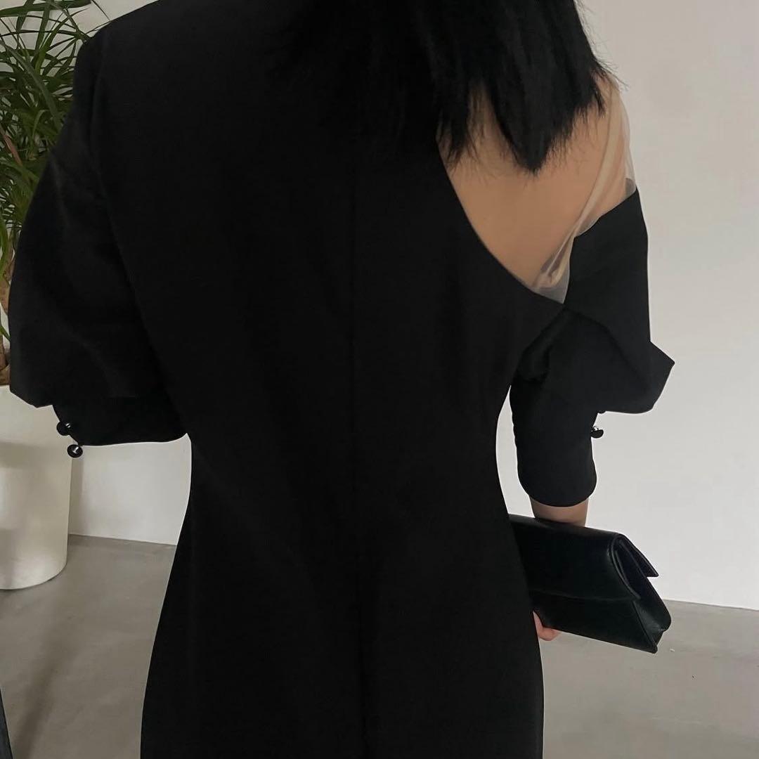 fram様　Ameri LAKE CURVE TRICOT RIB DRESS