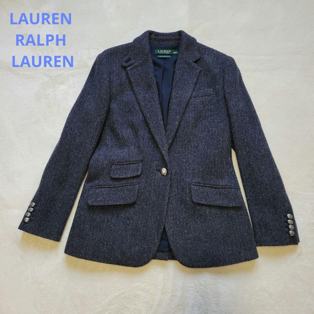 銀ボタン/ヘリンボーン✨ローレンラルフローレン　テーラードジャケット　イタリア製