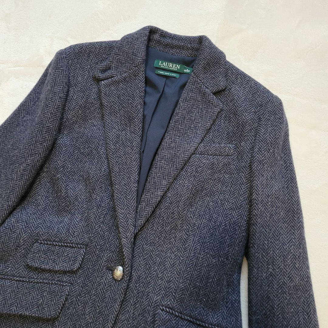 銀ボタン/ヘリンボーン✨ローレンラルフローレン　テーラードジャケット　イタリア製