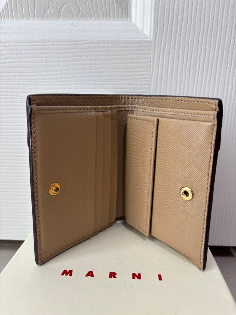 マルニ MARNI 二つ折り 財布 ミニ財布 サフィアーノ レザー ウォレット
