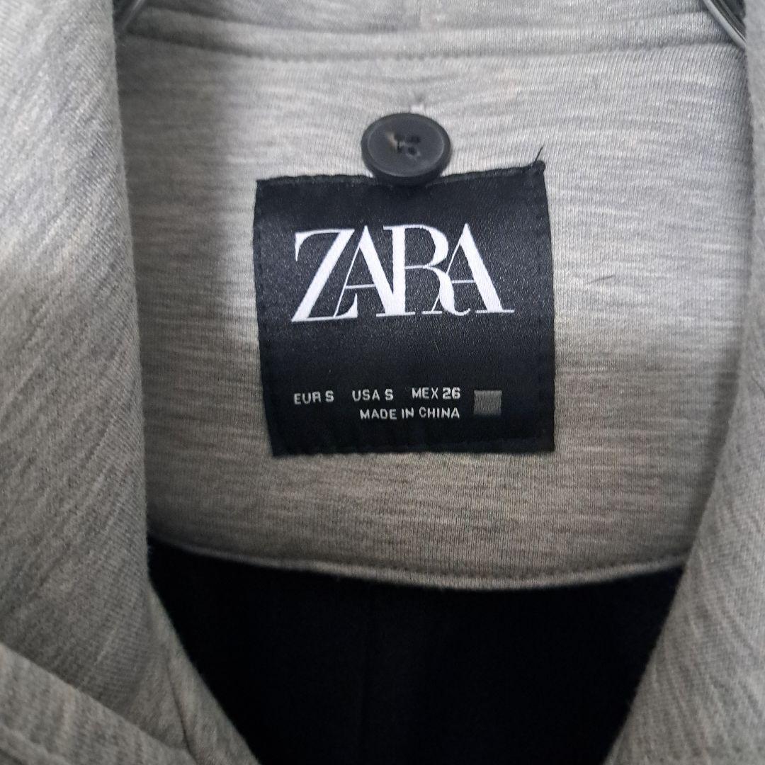 Zaraデタッチャブルフード コントラストコートS