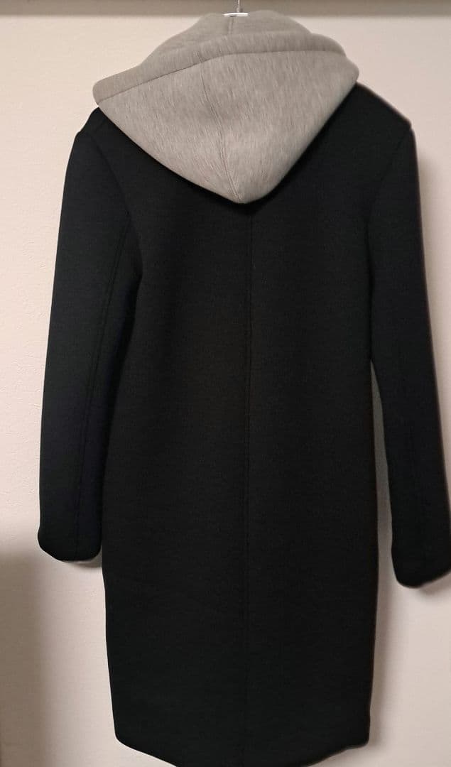 Zaraデタッチャブルフード コントラストコートS