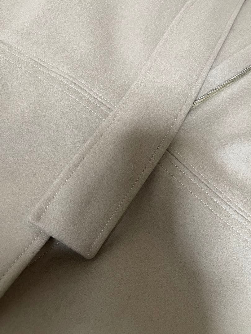 バレンシアガ ベージュ ノーカラー ロングコート M〜Lサイズ感