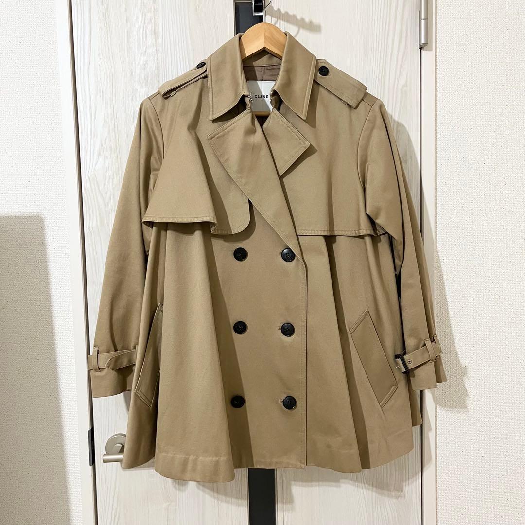 ジャケット・アウター CLANE SHORT FLEARE TRENCH COAT