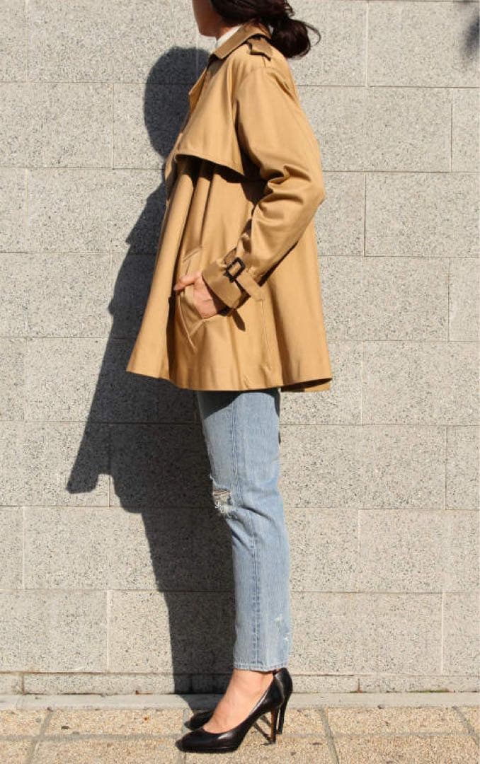 ジャケット・アウター CLANE SHORT FLEARE TRENCH COAT