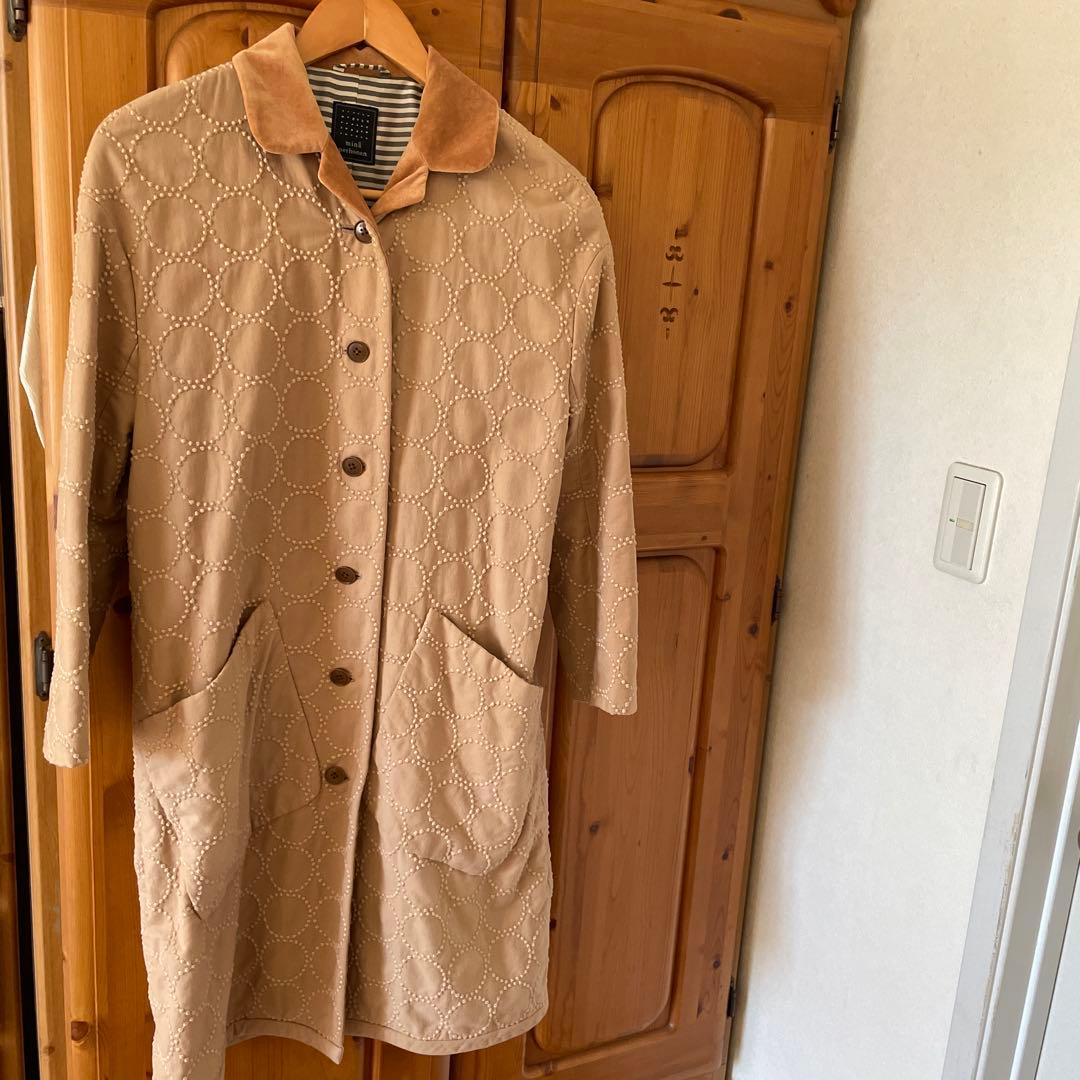 mina perhonen ベージュ キルティング ロングコート