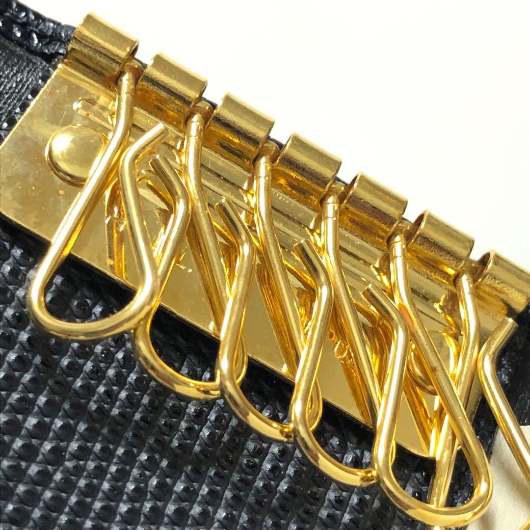 未使用　フェラガモ　キーケース　ヴァラリボン　リザード型押　ネイビー　付属品⭕️