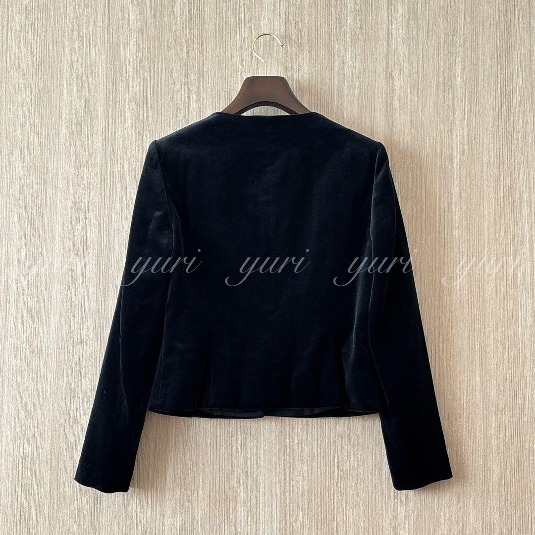 【1296】アナイ　ベロアクルージャケット　36 黒　フォーマル