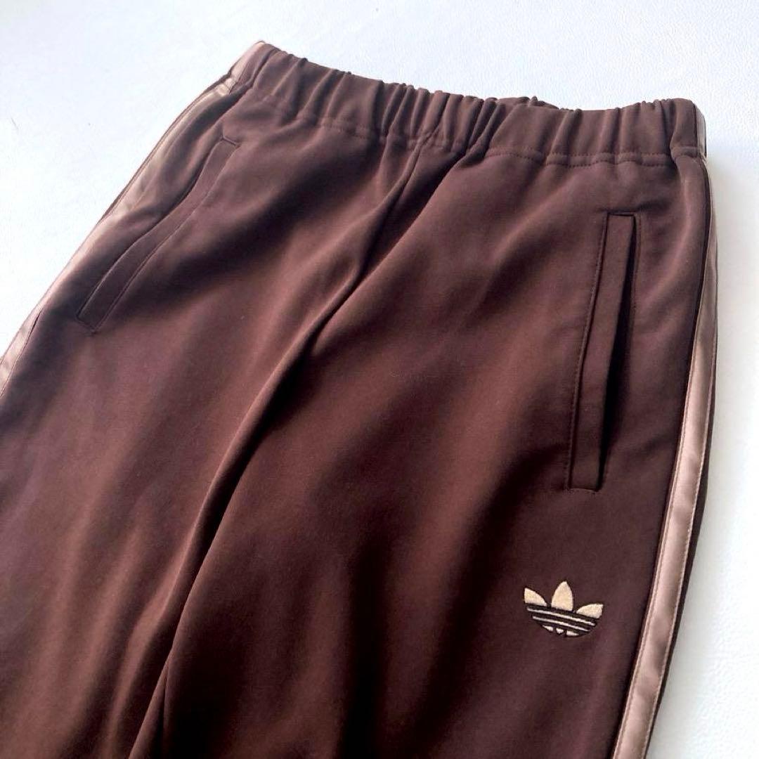 【希少90s美品】アディダス　デサント製 トラックパンツ トレフォイル ブラウン
