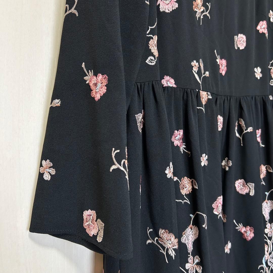 21AW♡グレースコンチネンタル サラサフラワー刺繍ワンピース 36 上品