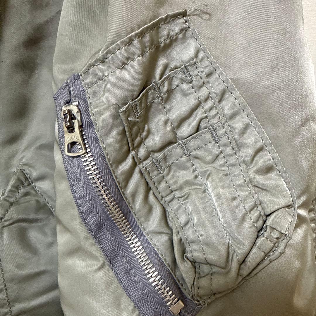 80sUSA製ALPHAアルファMA-1 フライトジャケット Mシルバー状態良好