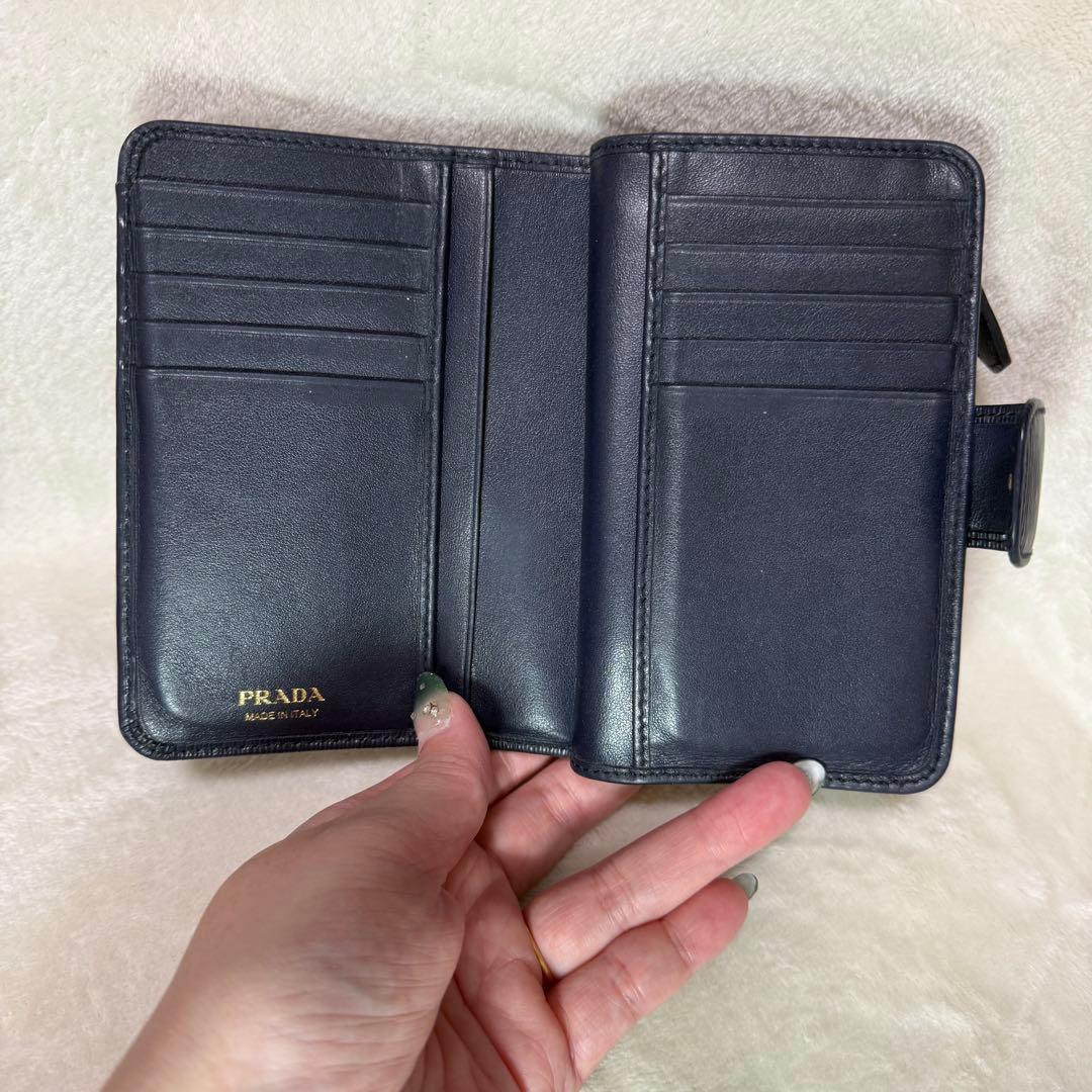 RUI様用 PRADA プラダ ネイビー 二つ折り財布